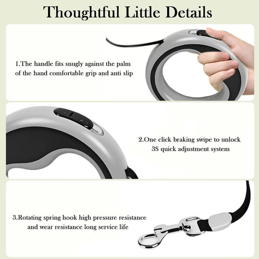 Retractable Dog Lead Heavy-Duty Extendable Dog Leads
