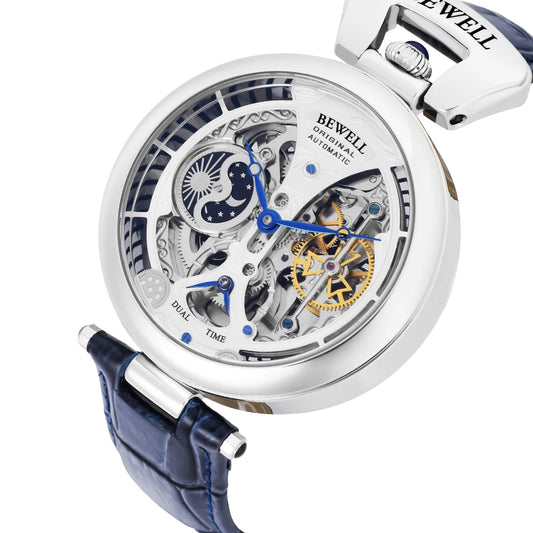 Automatic Mechanical Watch with Genuine Leather Strap