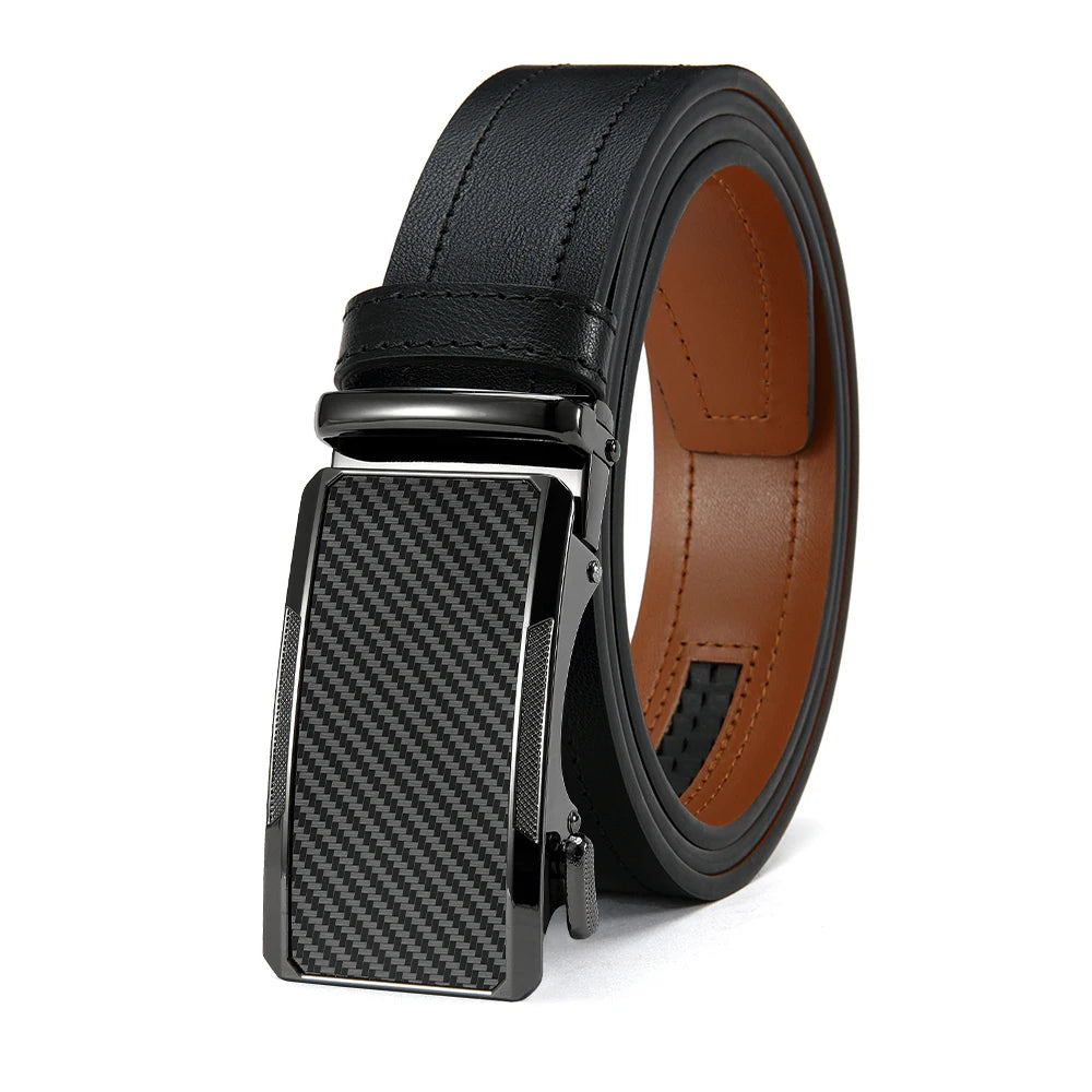 New Business Men's Alloy Square Buckle Belt Men's Luxury Designer High Quality Leather