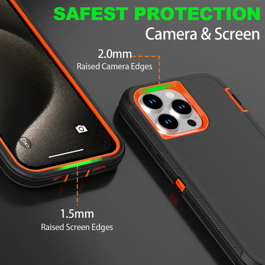Heavy Duty Shockproof Defend Case For iPhone 17, 16 15 14 13 12 11 Pro Max