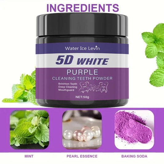 Purple Tooth Cleaning Powder Whitens Teeth in 5 Days