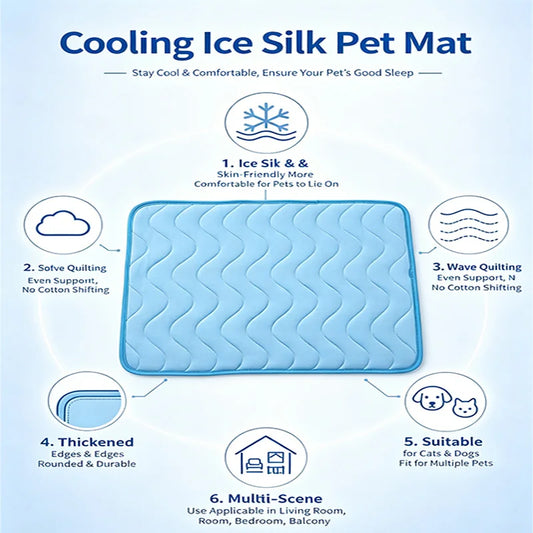 Cooling Cat Mat Summer Pad Mat For Dogs Cat Ice Silk Blanket Sofa Breathable