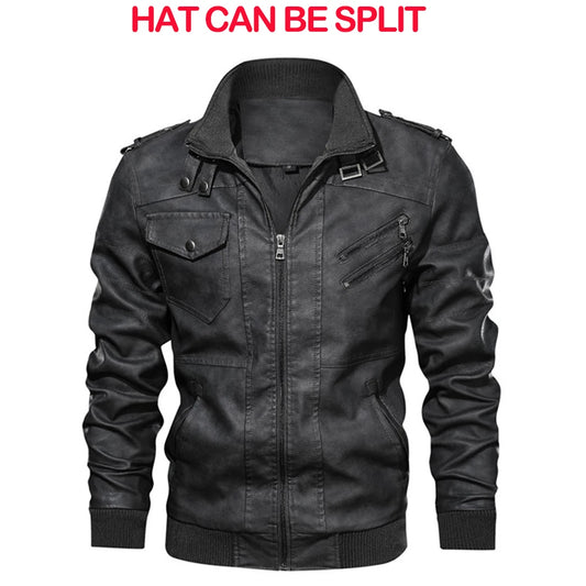 KB New Men's Leather Jackets Autumn Casual Motorcycle Biker Leather Coats