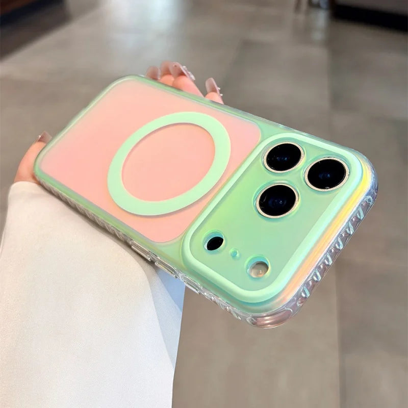 iPhone 15 16 17 Pro Max Magnetic Wireless Charging Hard PC Bumper Cover
