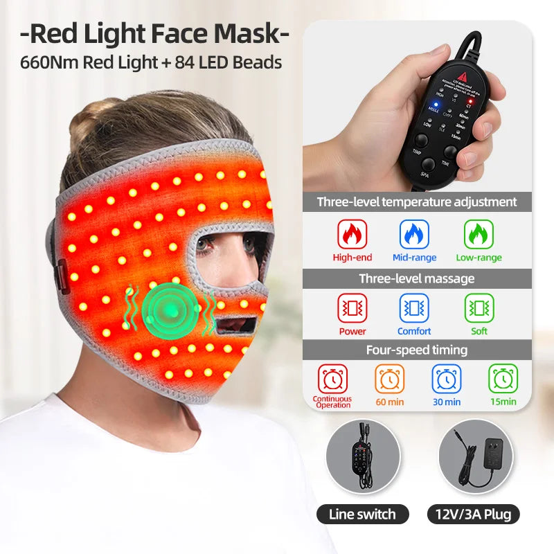 Electric Heated Massage Eye Mask - 3-Gear Vibration Timer Relieves Eye Fatigue from Overuse Reduces Dark Circles Aids Sleep