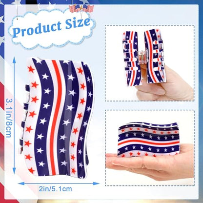 American Flag Shaped Claw Clips USA