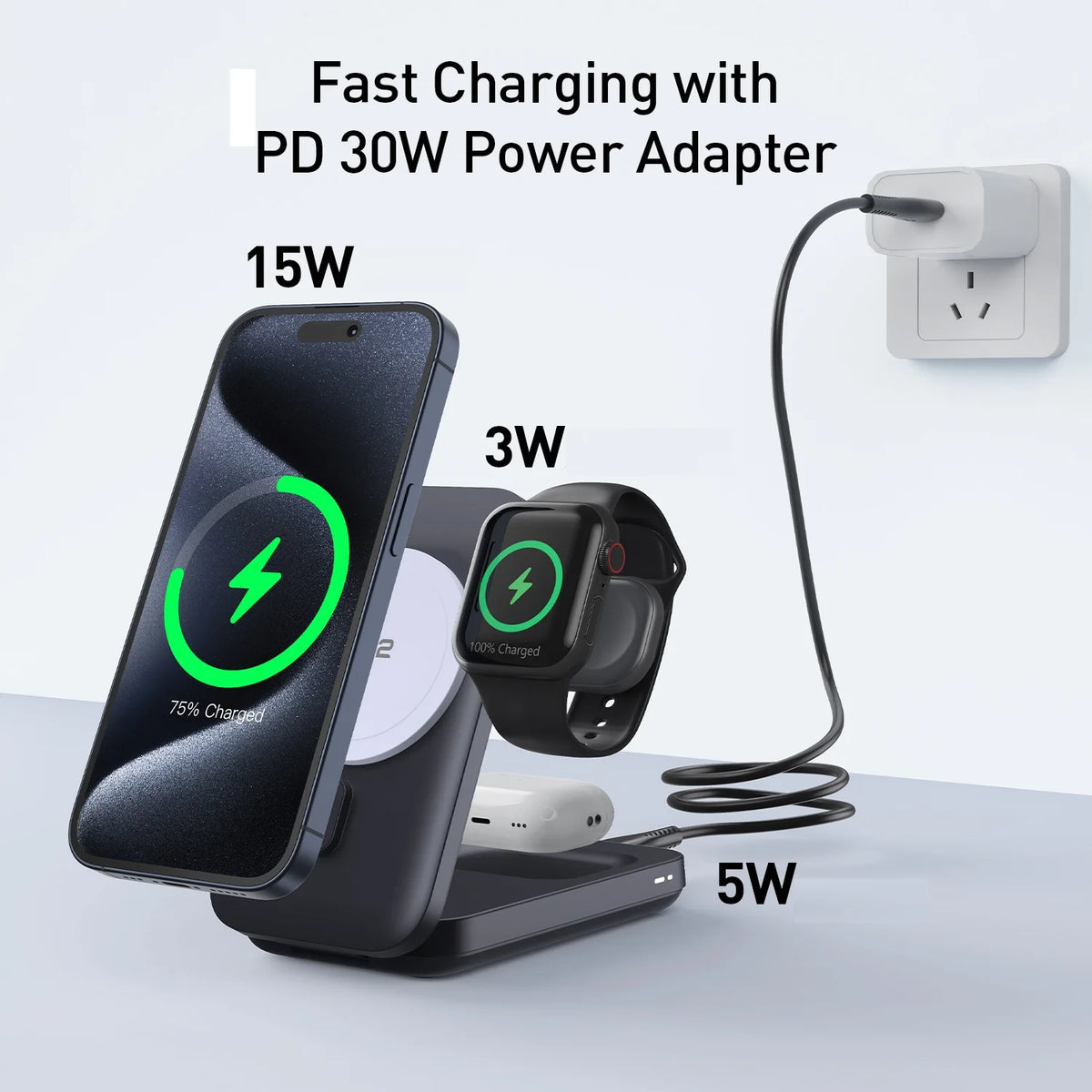 Magnetic Wireless Fast Charger with Ice Cooling Fan