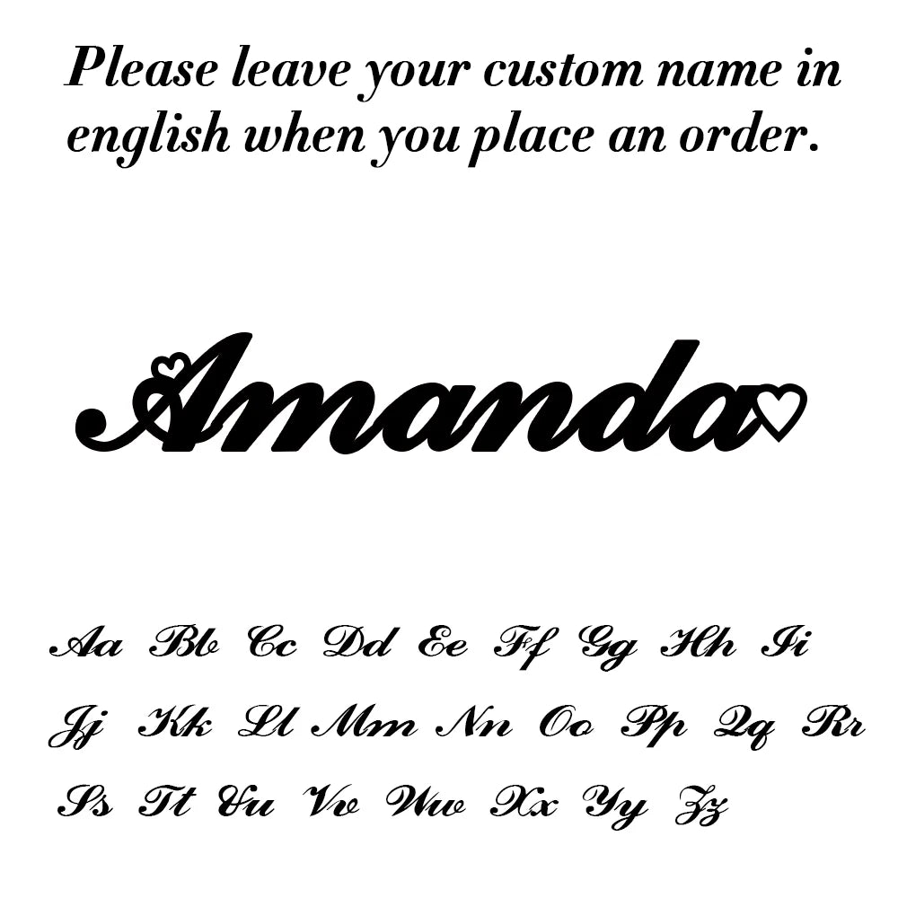 Stainless Steel Customized Name Necklace Personalized Nameplate Pendant