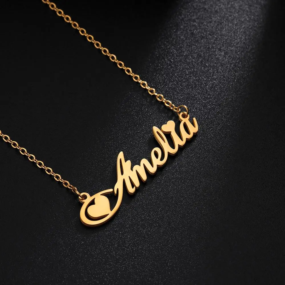 Stainless Steel Customized Name Necklace Personalized Nameplate Pendant