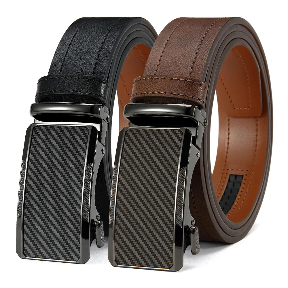 New Business Men's Alloy Square Buckle Belt Men's Luxury Designer High Quality Leather