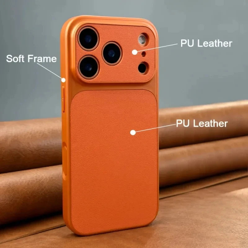 New Luxury 17 Series Orange Retro Phone Case For iPhone 17 Air 16 15 14 13 12 11 Pro Max