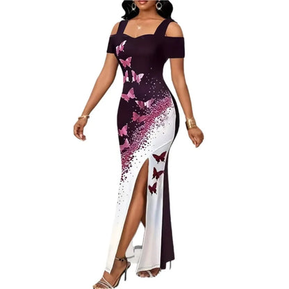 Slit Dress Vestidos Dresses 2026 Woman Women's Clothing Butterfly Printed