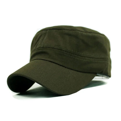 Military Hat for Men Women Summer Outdoor Breathable Flat Top Light Sun Protection Cap