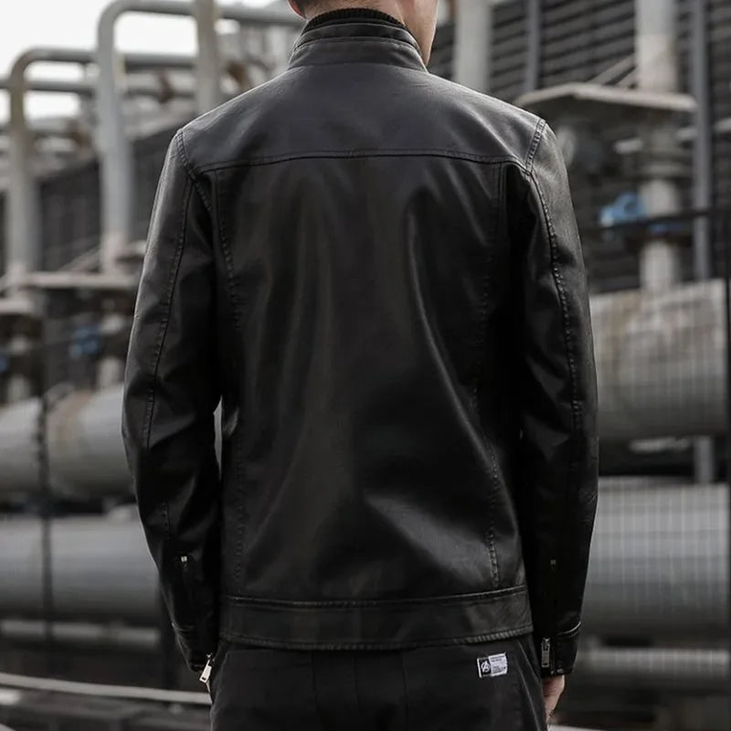 Men Leather Suit Jacket Men Slim Fit Short Coat Men Fashion Leather jacket
