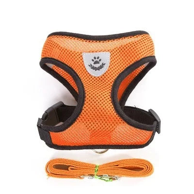 Cat Dog Harness with Lead Leash Adjustable Vest Polyester Mesh Breathable