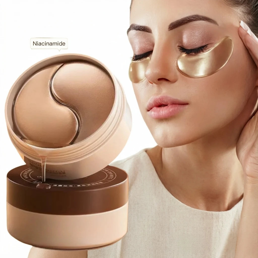 A Box of 60 Caffeine and Niacinamide Revitalizing and Firming Eye Masks, One Mask Can Be Used for the Entire Face, Releasing Eye Strain at Any Time