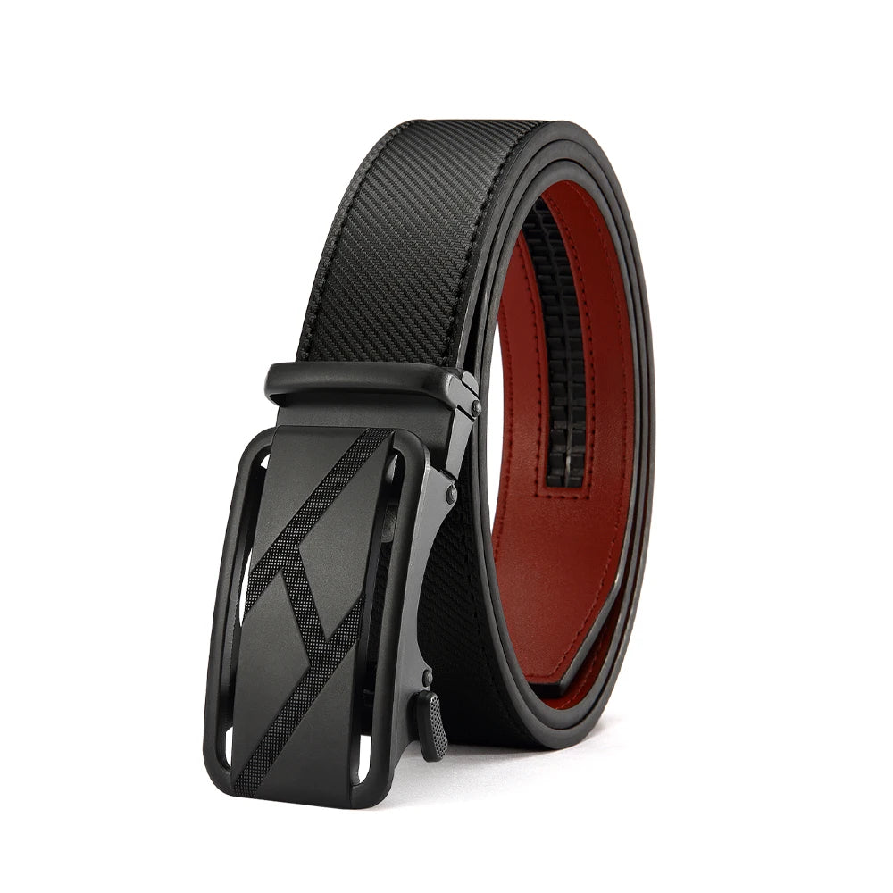 New Business Men's Alloy Square Buckle Belt Men's Luxury Designer High Quality Leather