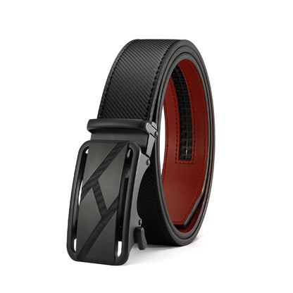 New Business Men's Alloy Square Buckle Belt Men's Luxury Designer High Quality Leather