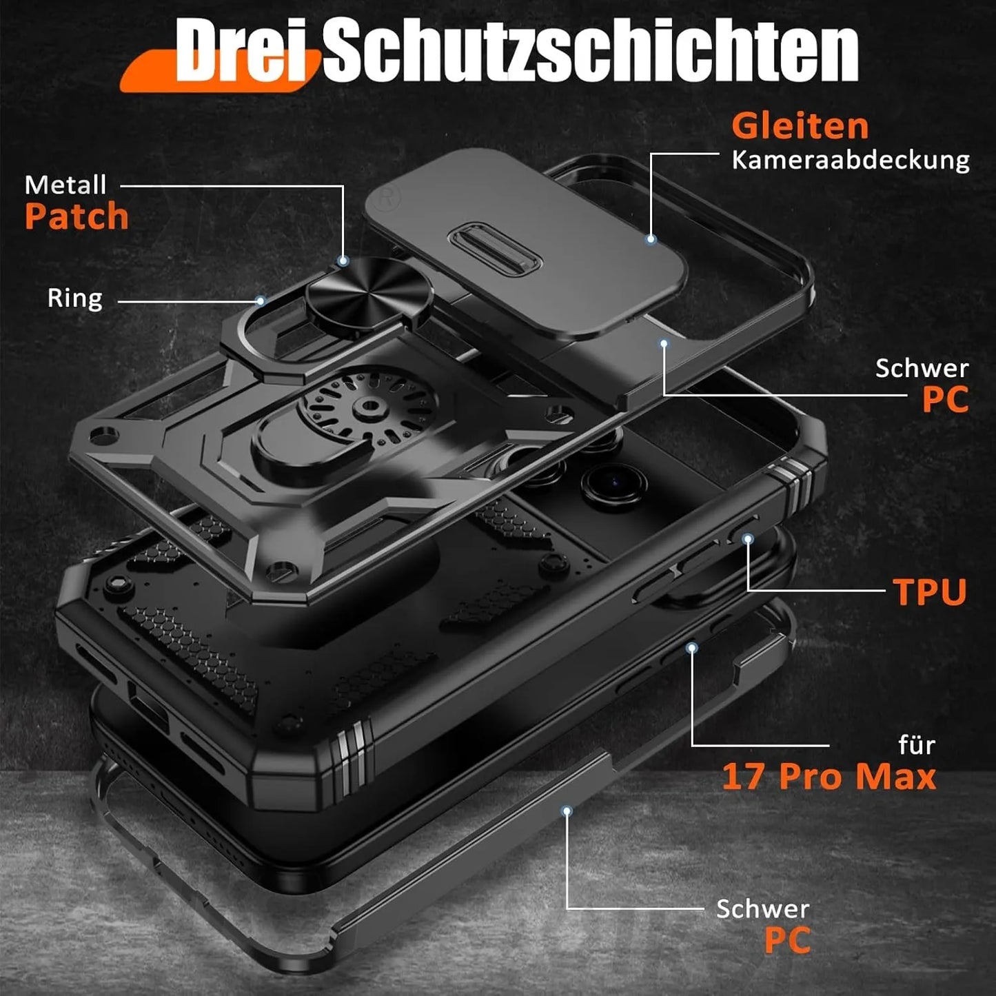 iPhone 17 Pro Max 17 Air 16e 16 Pro Max 15 14 13 12 Slide Camera Case