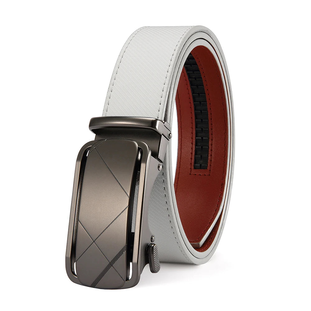 New Business Men's Alloy Square Buckle Belt Men's Luxury Designer High Quality Leather