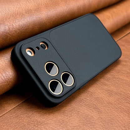 New Luxury 17 Series Orange Retro Phone Case For iPhone 17 Air 16 15 14 13 12 11 Pro Max
