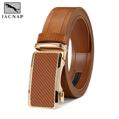 New Business Men's Alloy Square Buckle Belt Men's Luxury Designer High Quality Leather