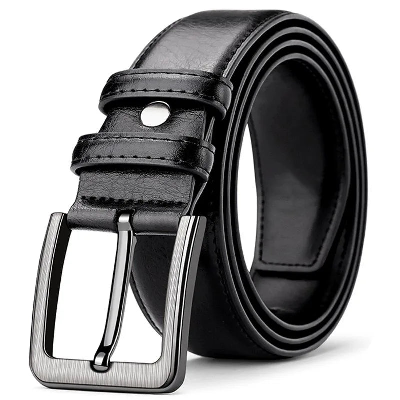 2pcs High Quality Leather Men's Belt for Casual and Business