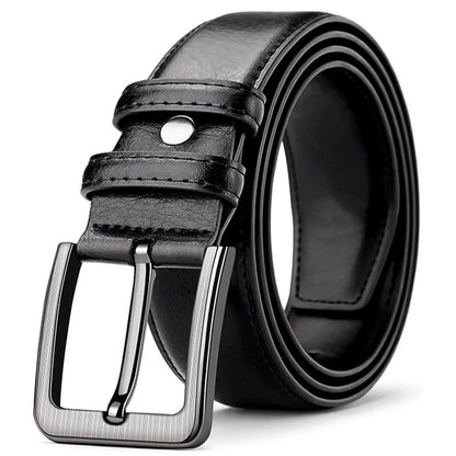 2pcs High Quality Leather Men's Belt for Casual and Business