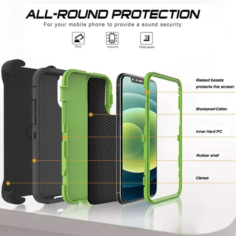 Luxury Fashion Hybrid Heavy Duty Armor Case for IPhone 17 Air 16 Pro Max Plus