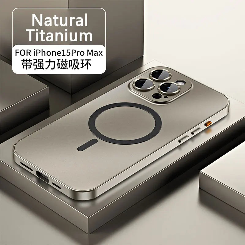Iphone 13 14 15 16 17 18 Pro Max Aluminum Frame Magnetic Phone Cover