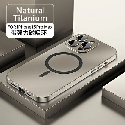 Iphone 13 14 15 16 17 18 Pro Max Aluminum Frame Magnetic Phone Cover