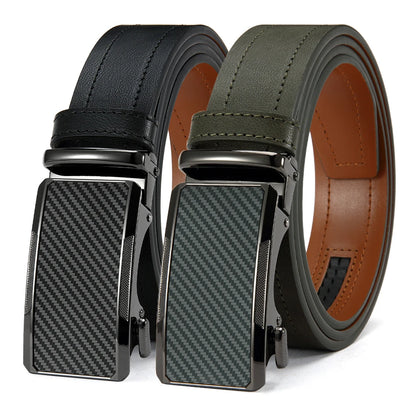 New Business Men's Alloy Square Buckle Belt Men's Luxury Designer High Quality Leather