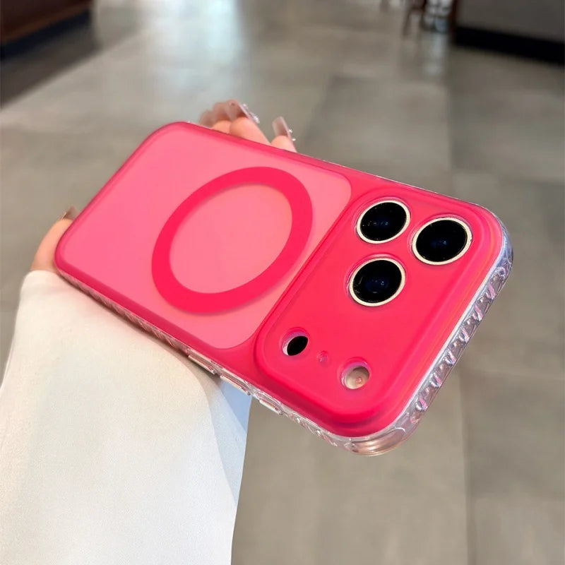iPhone 15 16 17 Pro Max Magnetic Wireless Charging Hard PC Bumper Cover