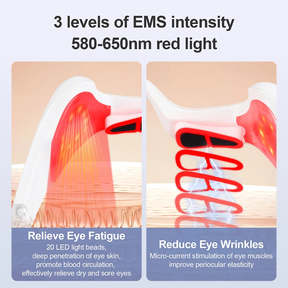 Electric Eye Massager Under-Eye Glasses Massager Eye Fatigue Relief Massager Red Light Relieves