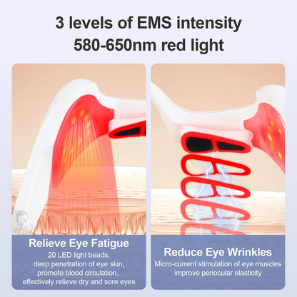 Electric Eye Massager Under-Eye Glasses Massager Eye Fatigue Relief Massager Red Light Relieves