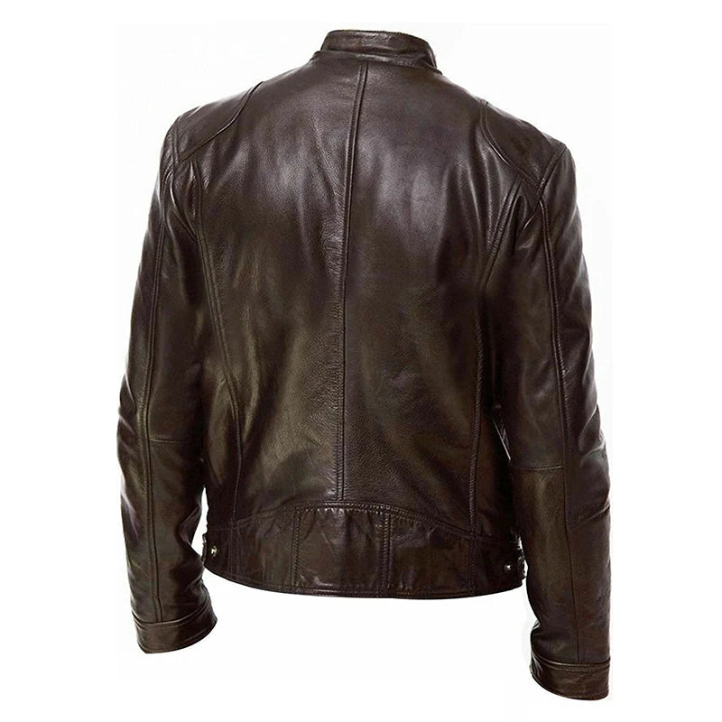 2026 Motorcycle Leather Jackets Man Casual Fashion Motorcycle Coat Slim Fit