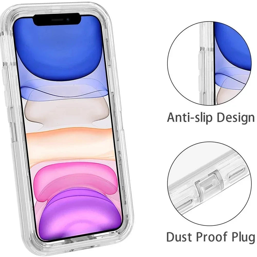 3 IN1 For iPhone 17 16E 15 14 16 PLUS 11 17 Pro MAX Armor Hard Cover