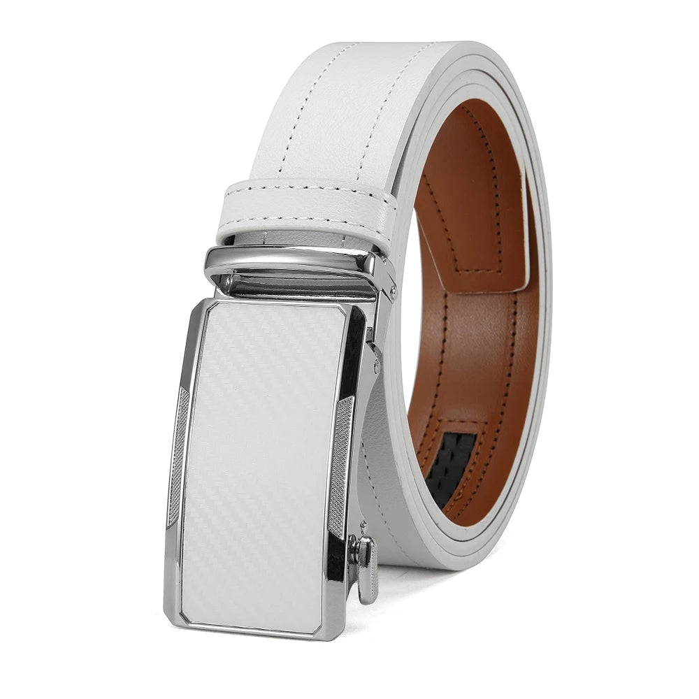 New Business Men's Alloy Square Buckle Belt Men's Luxury Designer High Quality Leather