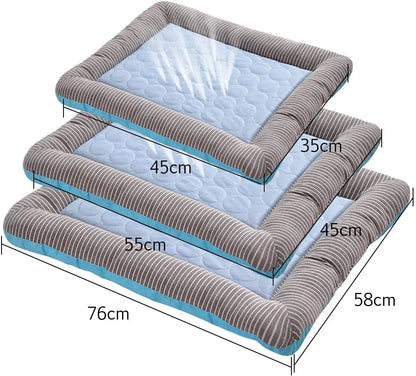 Pet Cooling Mat for Dogs & Cats – Breathable Ice Silk Pad, Machine Washable, S/M/L