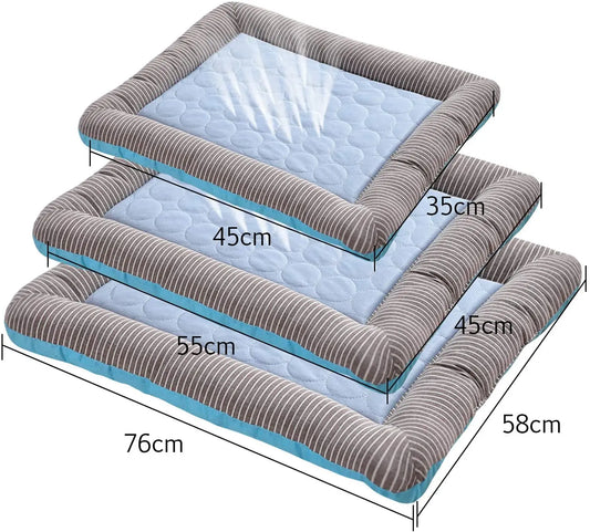 Pet Cooling Mat for Dogs & Cats – Breathable Ice Silk Pad, Machine Washable, S/M/L