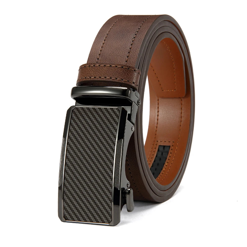 New Business Men's Alloy Square Buckle Belt Men's Luxury Designer High Quality Leather