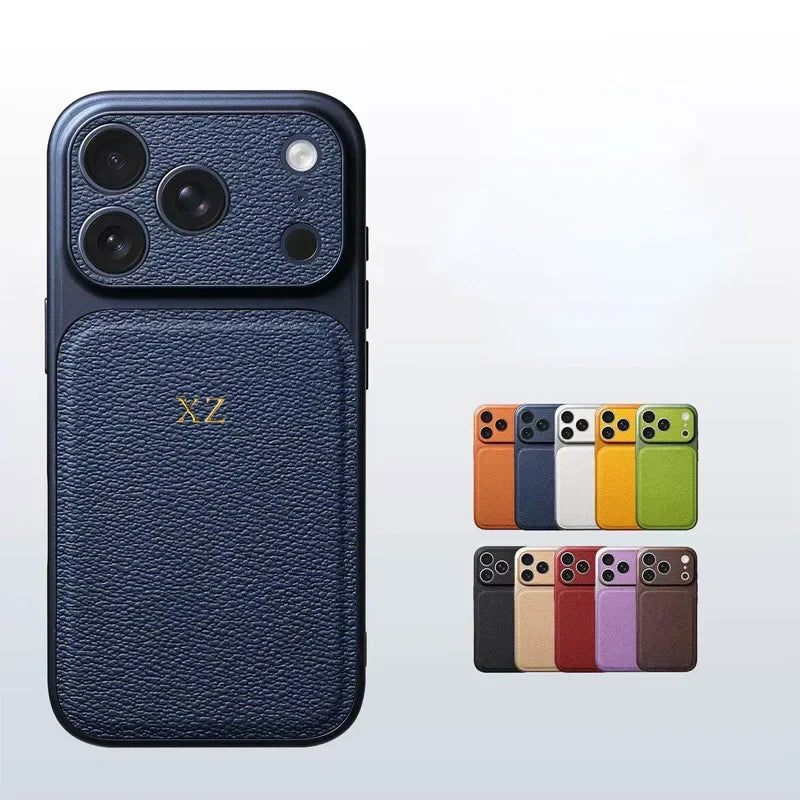 Leather Case For iPhone 15 14 13 17 Pro Max 14 16 Plus 17 Air Luxury Lens Protection
