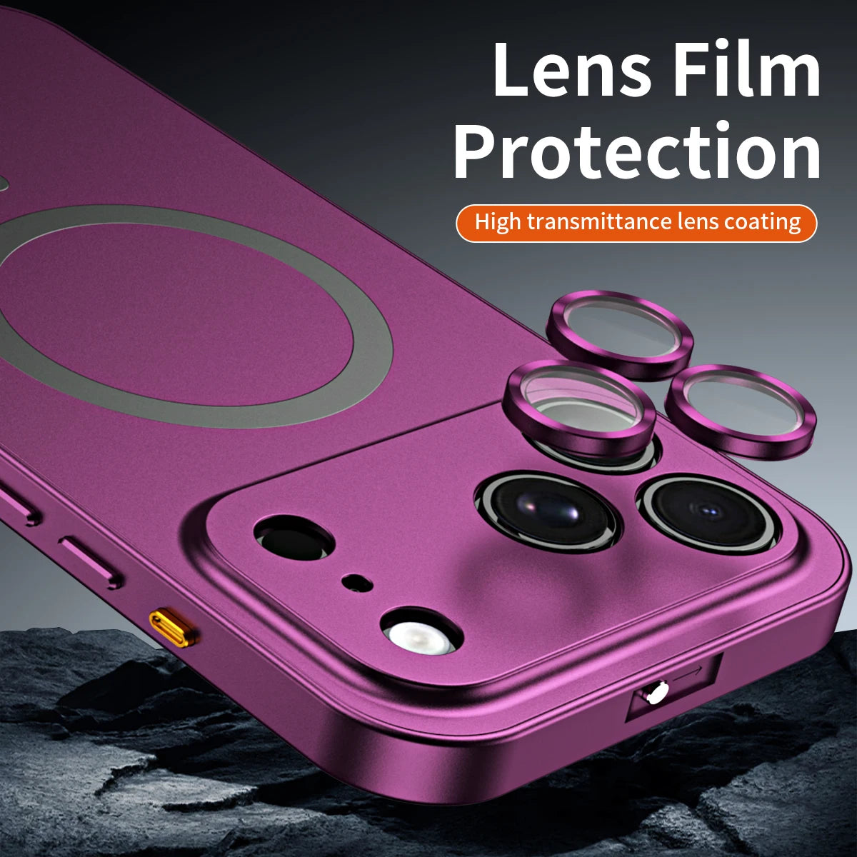 Iphone 13 14 15 16 17 18 Pro Max Aluminum Frame Magnetic Phone Cover