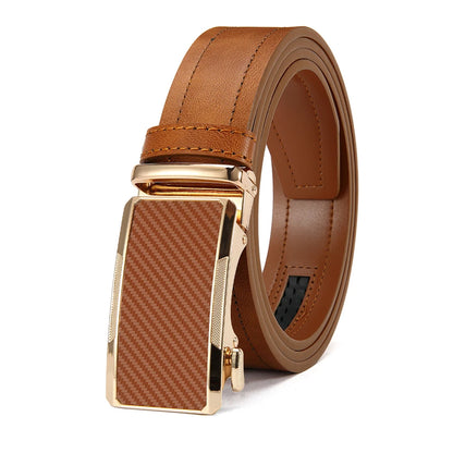 New Business Men's Alloy Square Buckle Belt Men's Luxury Designer High Quality Leather
