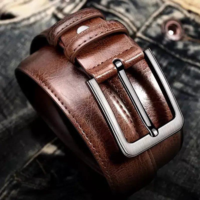 2pcs High Quality Leather Men's Belt for Casual and Business