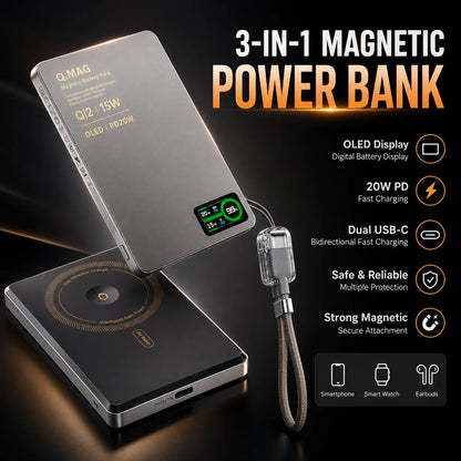 Wireless Magnetic Powerbank Fast Charing