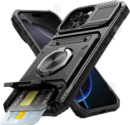 Case For iPhone 17 16 15 14 Pro Max 16 Plus Magnetic Rotated Ring
