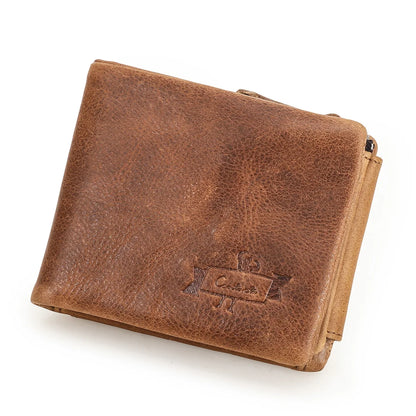 Genuine Crazy Horse Leather Men Wallets