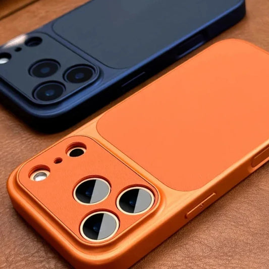 New Luxury 17 Series Orange Retro Phone Case For iPhone 17 Air 16 15 14 13 12 11 Pro Max