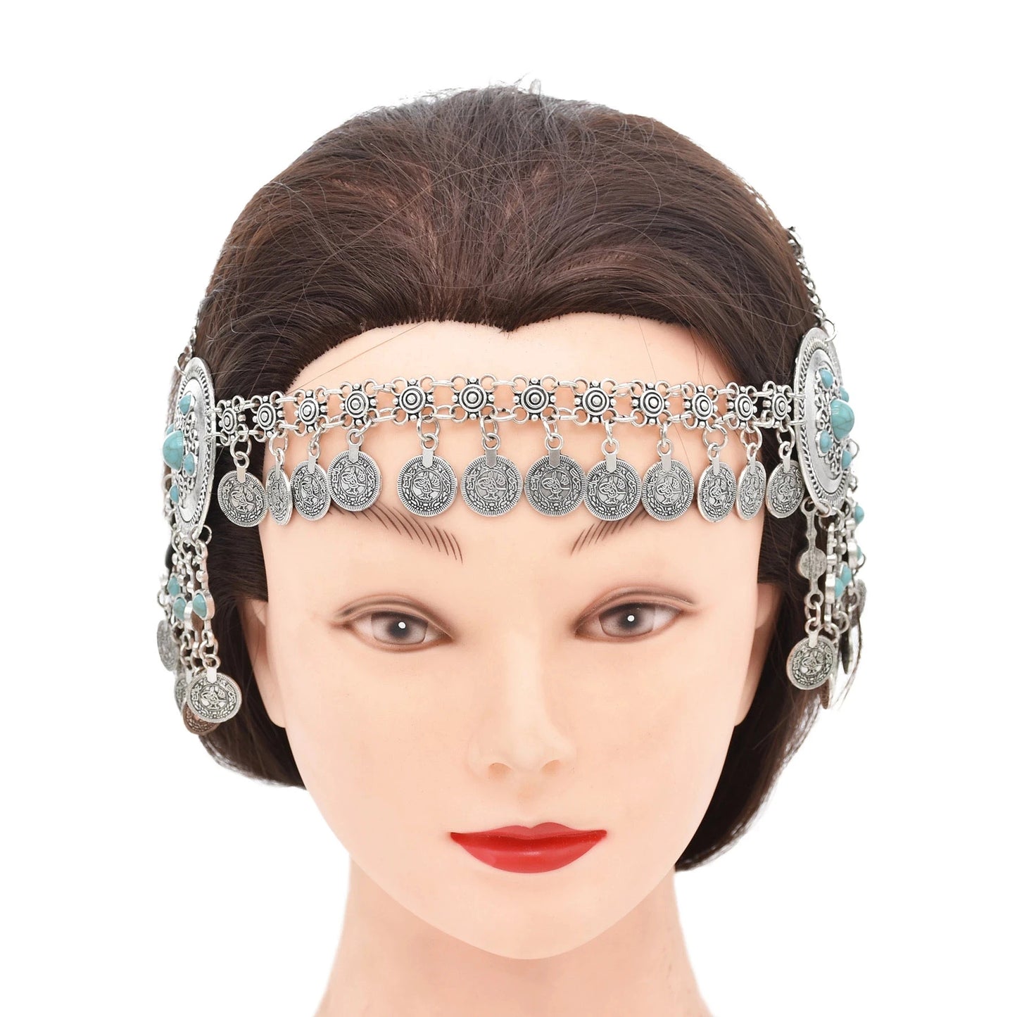 Vintage Coins Headband Head Chains Headpiece Afghan Turkish Charms Female Hair Jewelry